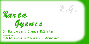 marta gyenis business card